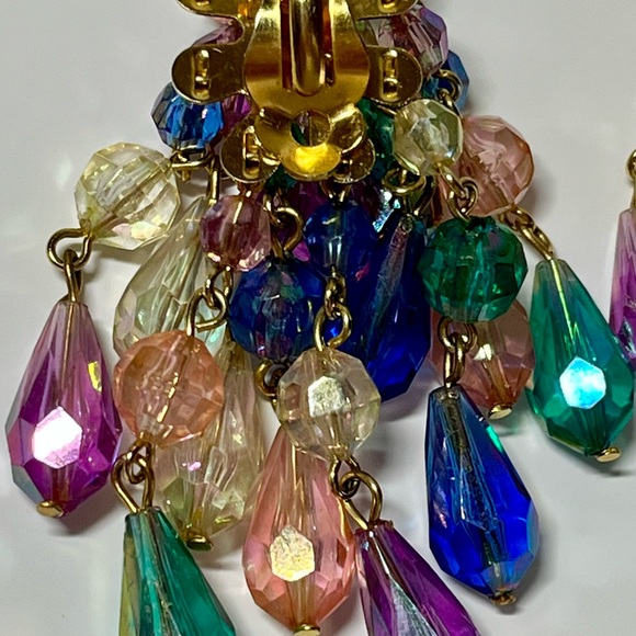 Multicolor Beaded Chandelier Earrings - Picture 11 of 12